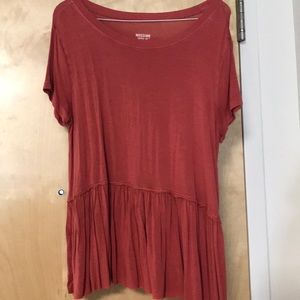 Mossimo pink peplum shirt small